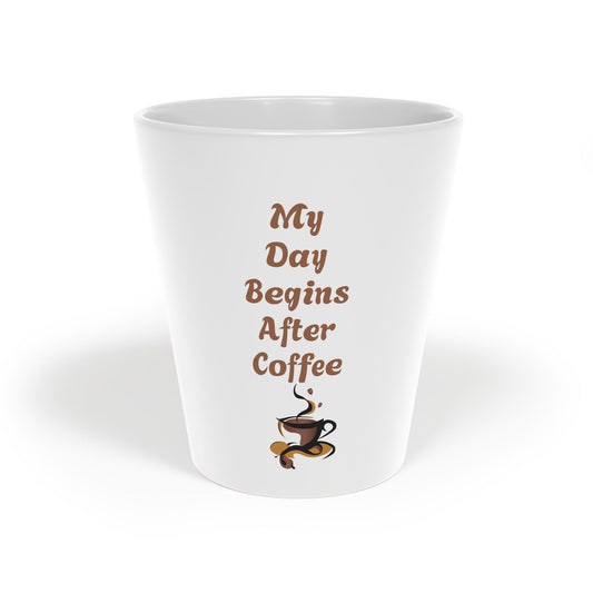 Inspirational Coffee Mug - My Day Begins After Coffee, 12oz Latte Mug for Coffee Lovers, Unique Gift for Tea Enthusiasts, Home & Office