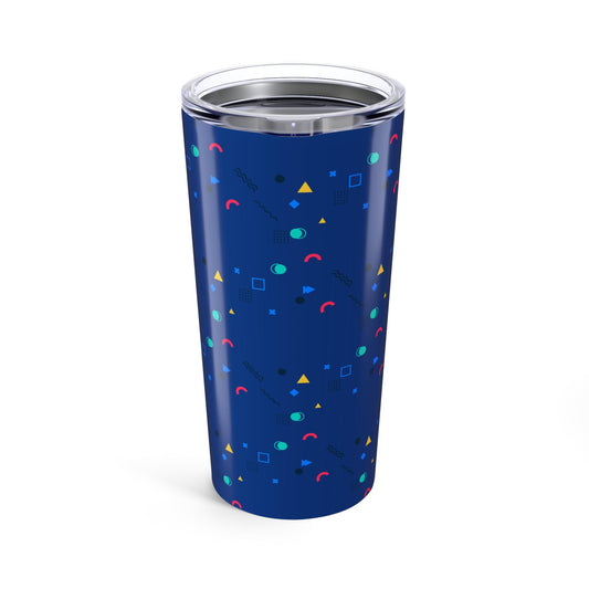 Stylish Geometric Tumbler, Travel Mug, Insulated Drinkware, Vibrant Coffee Cup, Fun Gift for Holidays