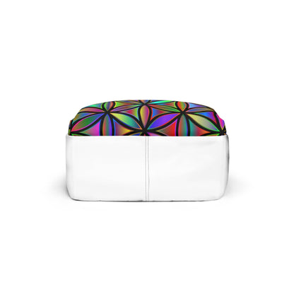 Holographic, Geometric Backpack | Unisex Classic Daypack for School, Office, Travel, Festival, Eco-Friendly Bag, Stylish Gift