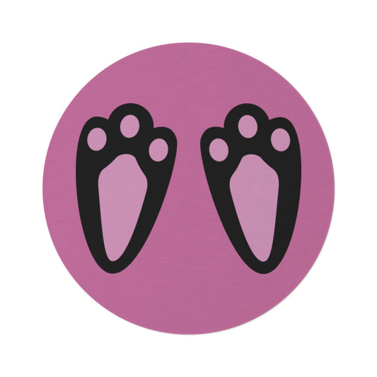 Cute Cat Paw Round Rug, Cozy Home Decor, Pet Lover Gift, Pink Area Rug, Playroom Accent Mat