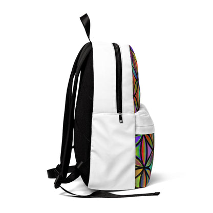 Holographic, Geometric Backpack | Unisex Classic Daypack for School, Office, Travel, Festival, Eco-Friendly Bag, Stylish Gift