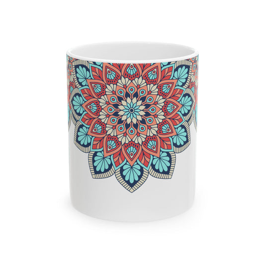 Mandala Pattern Ceramic Mug, Colorful Coffee Cup for Relaxation, Gift for Tea Lovers, Boho Decor, Great for Birthdays