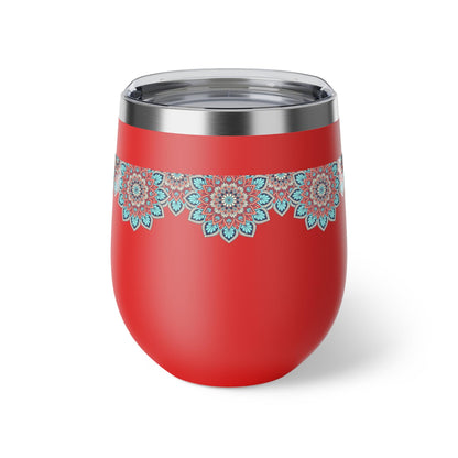 Insulated Copper Travel Mug with Floral Design, Perfect for Coffee, Tea, Gifts, Camping, Winter, Outdoor Adventures, Home Decor