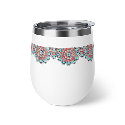 Insulated Copper Travel Mug with Floral Design, Perfect for Coffee, Tea, Gifts, Camping, Winter, Outdoor Adventures, Home Decor